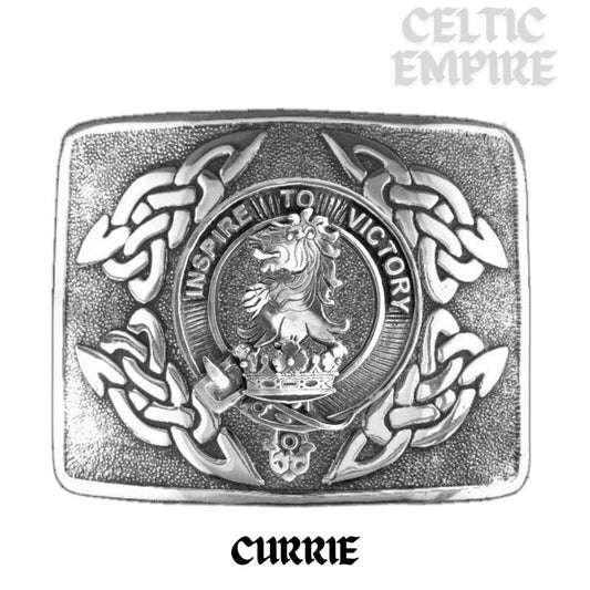 Currie Family Clan Crest Interlace Kilt Belt Buckle
