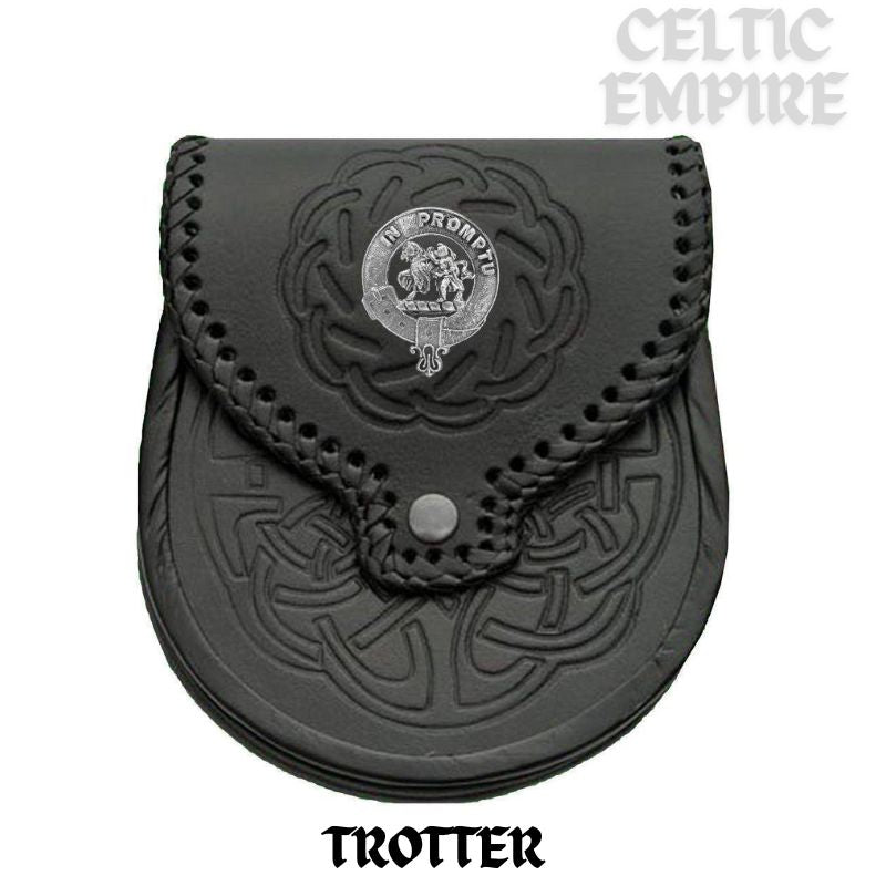 Trotter Scottish Family Clan Badge Sporran, Leather