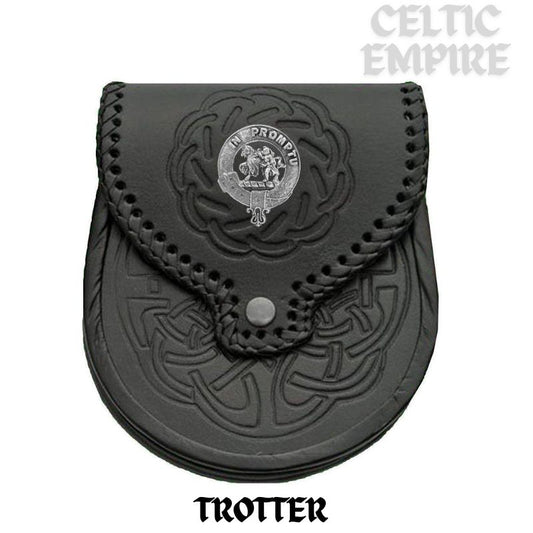 Trotter Scottish Family Clan Badge Sporran, Leather