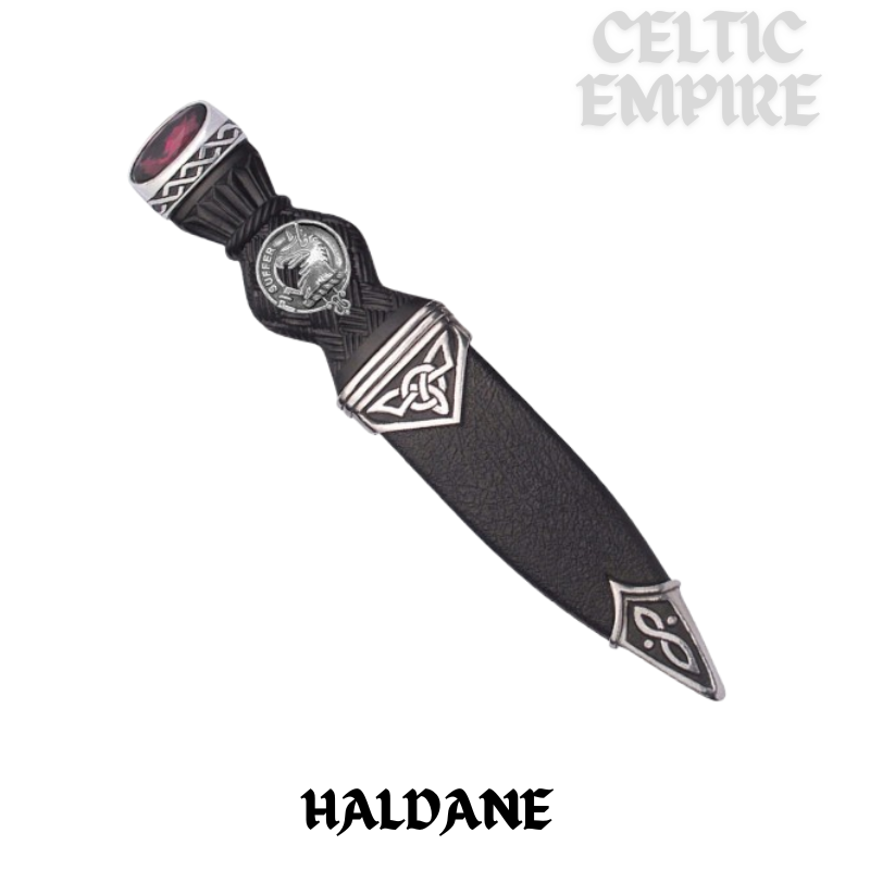 Haldane Interlace Family Clan Crest Sgian Dubh, Scottish Knife