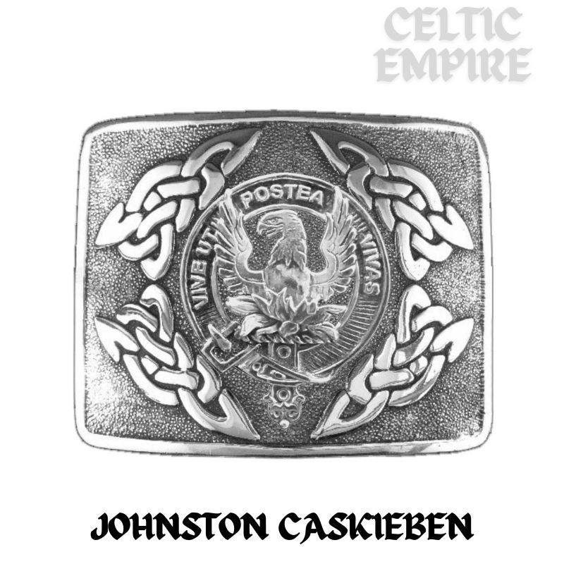 Johnston (Caskieben) Family Clan Crest Interlace Kilt Belt Buckle