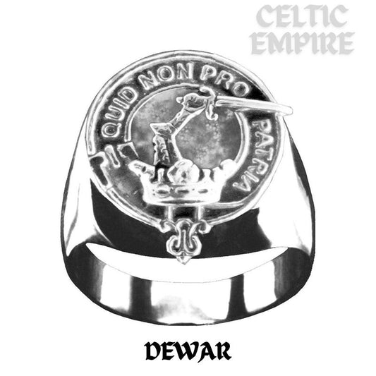 Dewar Scottish Family Clan Crest Ring  ~  Sterling Silver and Karat Gold