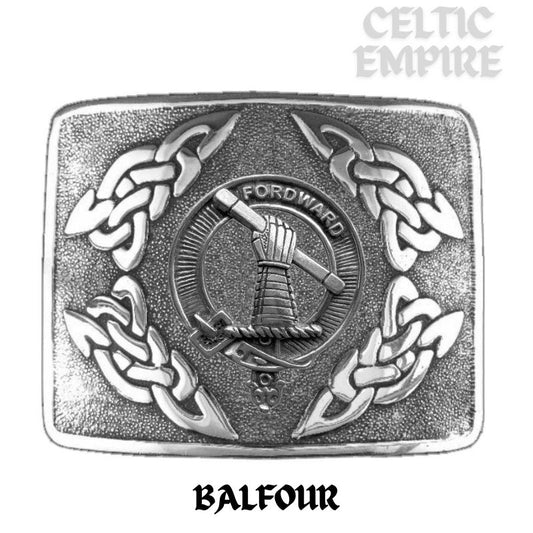 Balfour Family Clan Crest Interlace Kilt Belt Buckle
