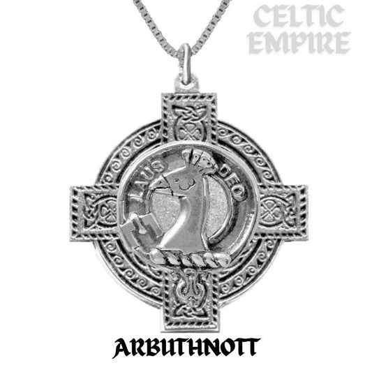 Arbuthnott Family Clan Crest Celtic Cross Pendant Scottish
