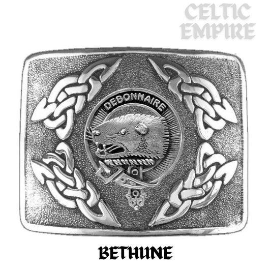 Bethune Family Clan Crest Interlace Kilt Belt Buckle