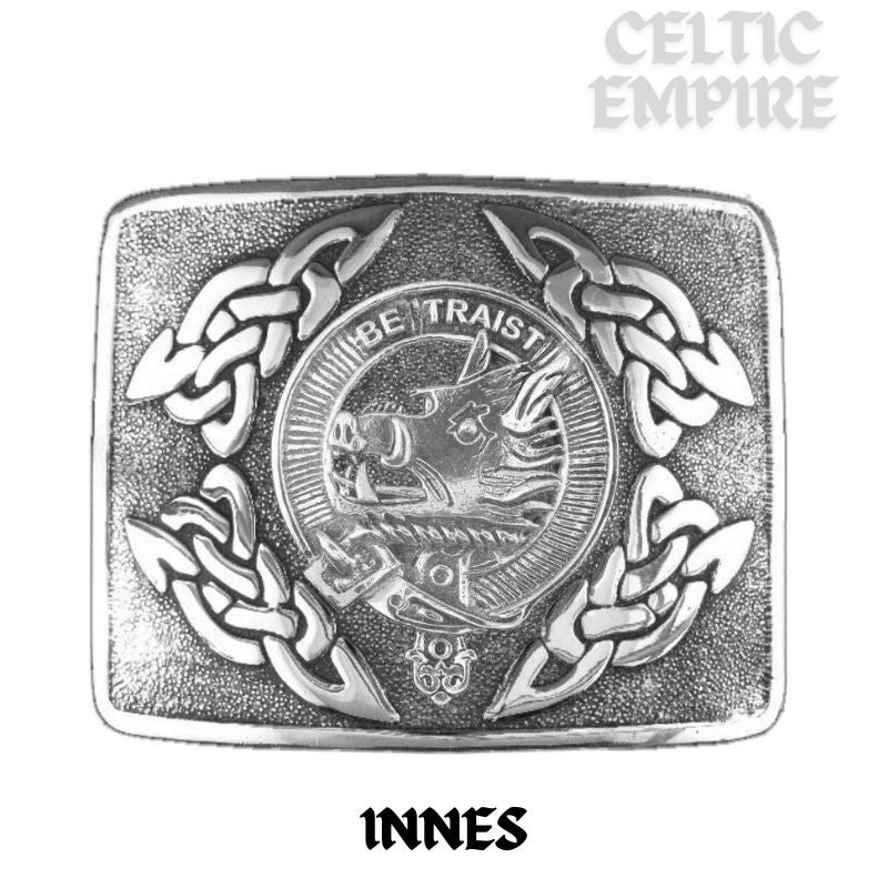 Innes Family Clan Crest Interlace Kilt Belt Buckle