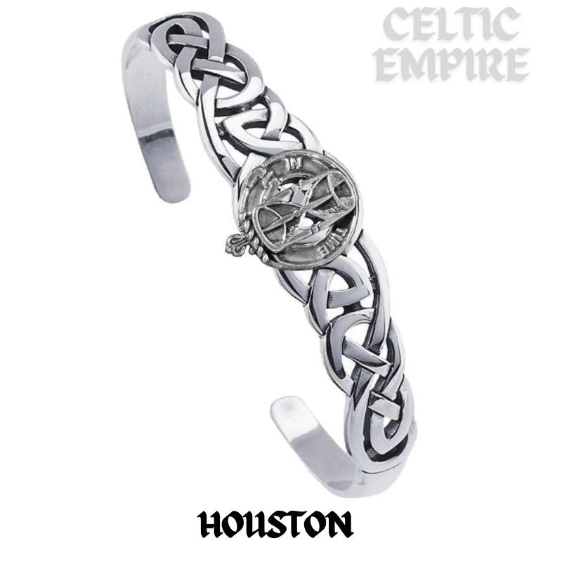 Houston Family Clan Crest Celtic Cuff Bracelet