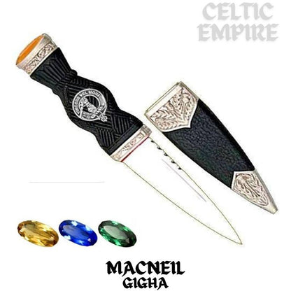 MacNeill Gigha & Colonsay Family Clan Crest Sgian Dubh, Scottish Knife