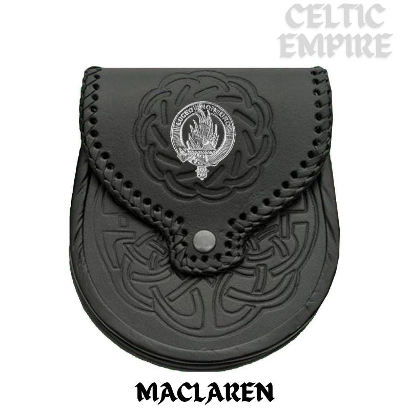 MacLaren Scottish Family Clan Badge Sporran, Leather