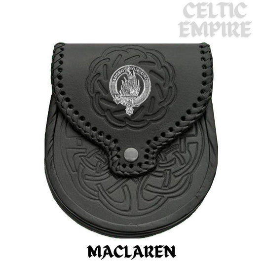 MacLaren Scottish Family Clan Badge Sporran, Leather