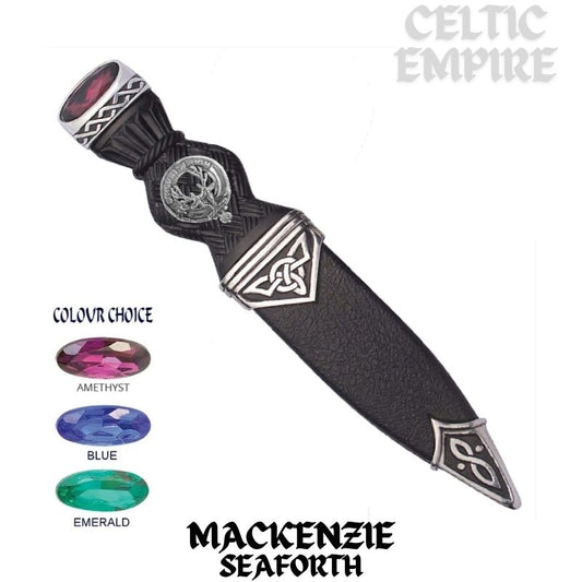 MacKenzie Seaforth Interlace Family Clan Crest Sgian Dubh, Scottish Knife