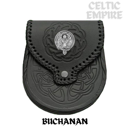 Buchanan Scottish Family Clan Badge Sporran, Leather