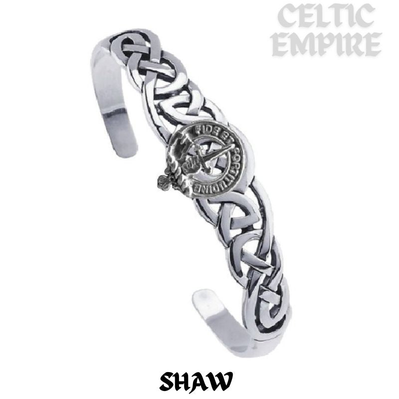 Shaw Family Clan Crest Celtic Cuff Bracelet