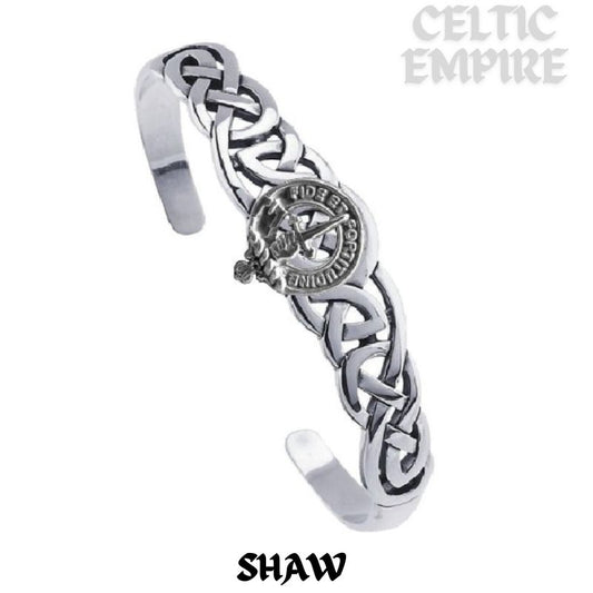 Shaw Family Clan Crest Celtic Cuff Bracelet