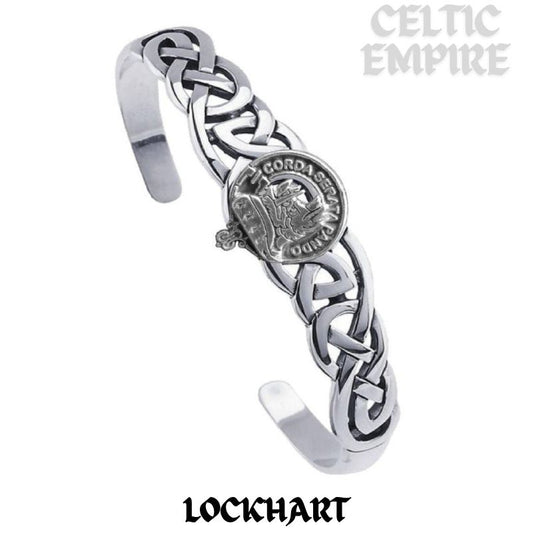 Lockhart Family Clan Crest Celtic Cuff Bracelet