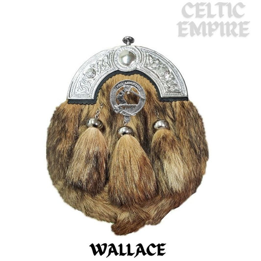 Wallace Scottish Family Clan Crest Badge Dress Fur Sporran