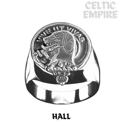 Hall Scottish Family Clan Crest Ring - Sterling Silver and Karat Gold