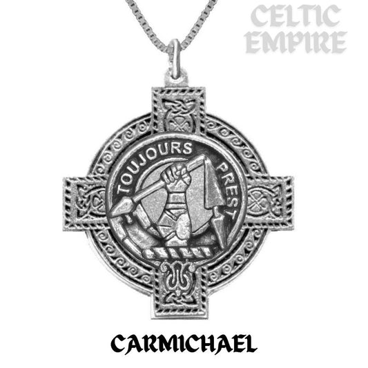 Carmichael Family Clan Crest Celtic Cross Pendant Scottish