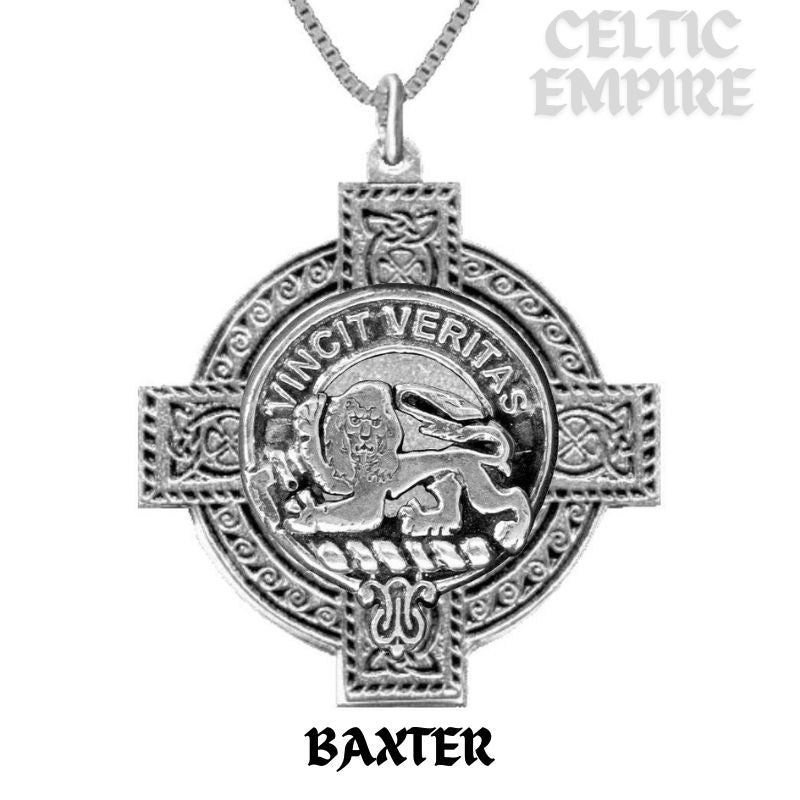 Baxter Family Clan Crest Celtic Cross Pendant Scottish