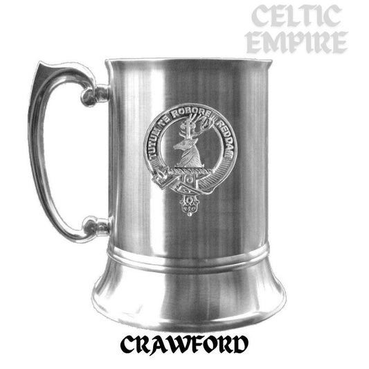 Crawford Scottish Family Clan Crest Badge Tankard