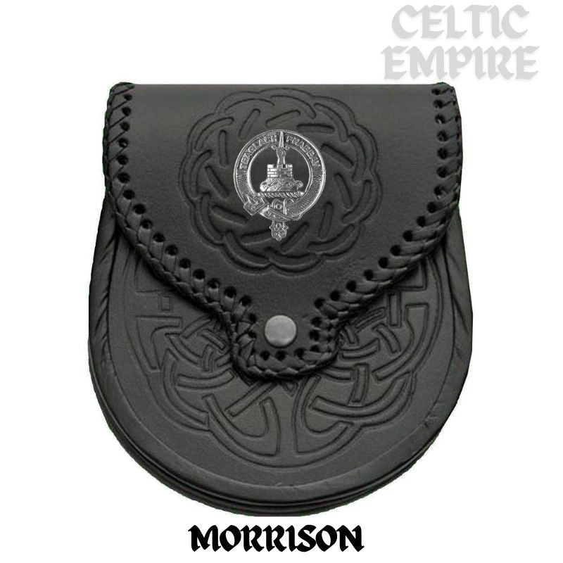 Morrison Scottish Family Clan Badge Sporran, Leather