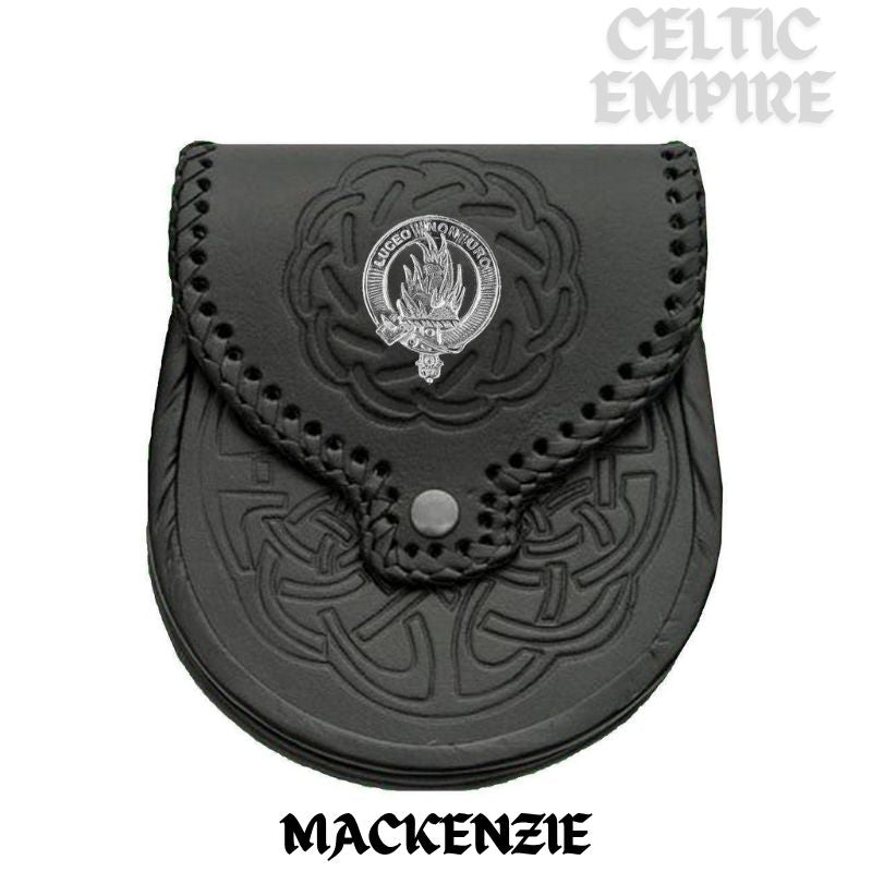 MacKenzie Scottish Family Clan Badge Sporran, Leather