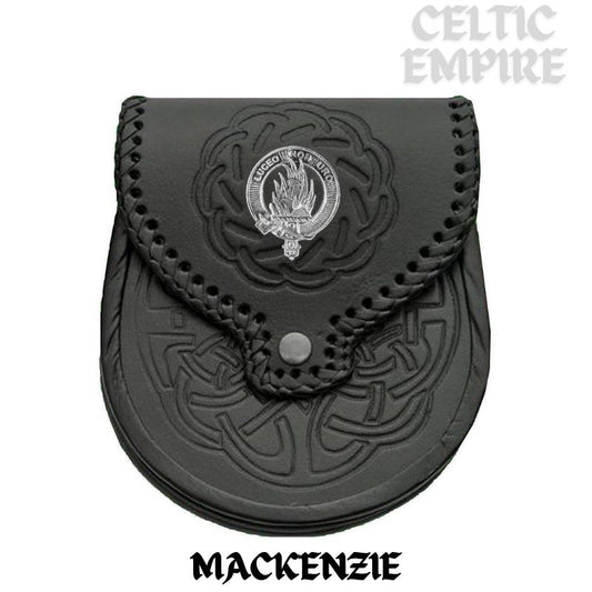 MacKenzie Scottish Family Clan Badge Sporran, Leather