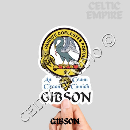 Gibson Family Clan Crest Decal | Custom Scottish Heritage Car & Laptop Stickers