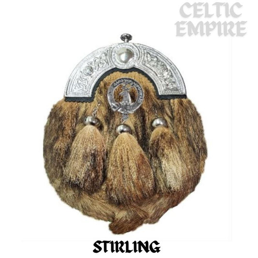 Stirling Scottish Family Clan Crest Badge Dress Fur Sporran