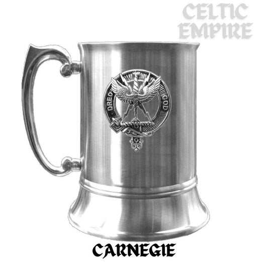 Carnegie Scottish Family Clan Crest Badge Tankard