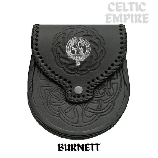 Burnett Scottish Family Clan Badge Sporran, Leather