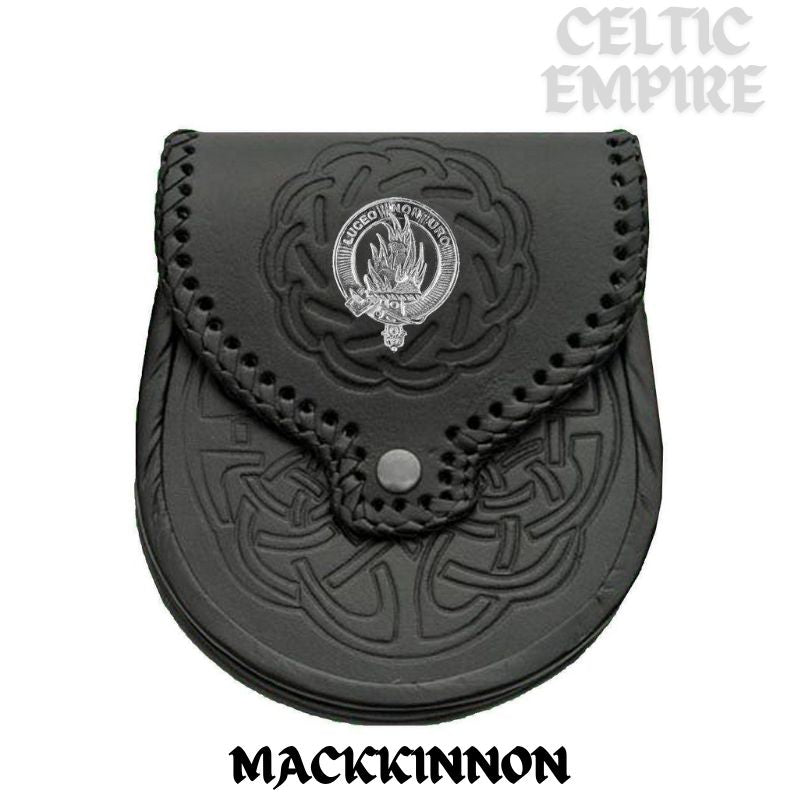 MacKinnon Scottish Family Clan Badge Sporran, Leather