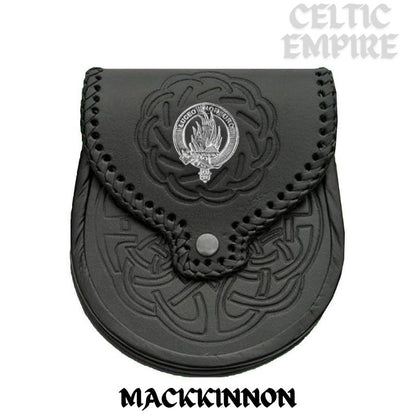 MacKinnon Scottish Family Clan Badge Sporran, Leather