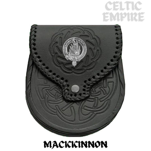 MacKinnon Scottish Family Clan Badge Sporran, Leather
