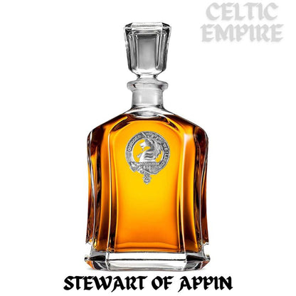 Stewart (Appin) Family Clan Crest Badge Whiskey Decanter