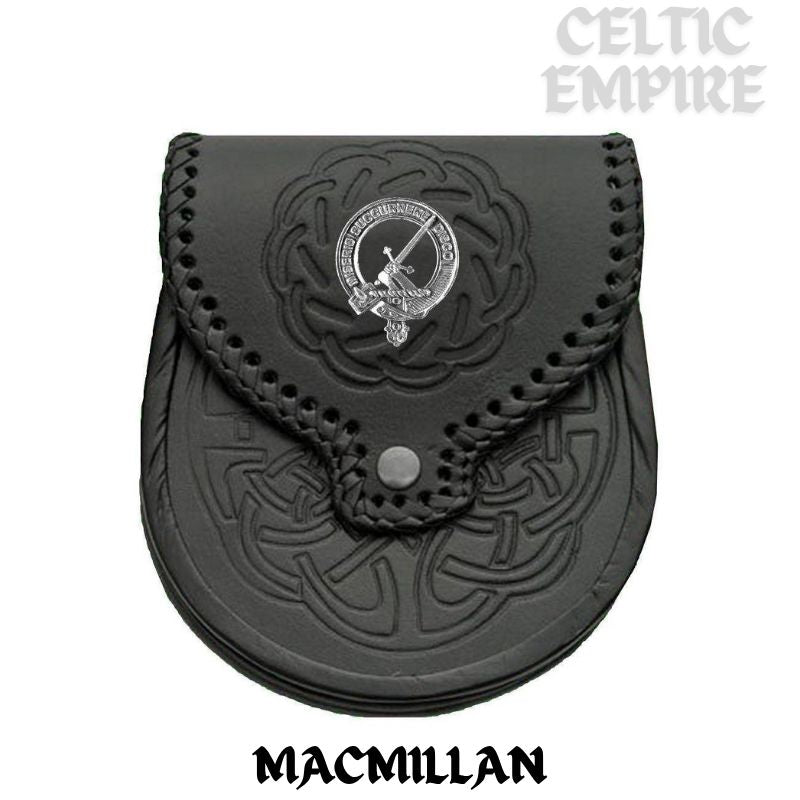 MacMillan Scottish Family Clan Badge Sporran, Leather