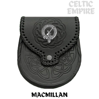 MacMillan Scottish Family Clan Badge Sporran, Leather