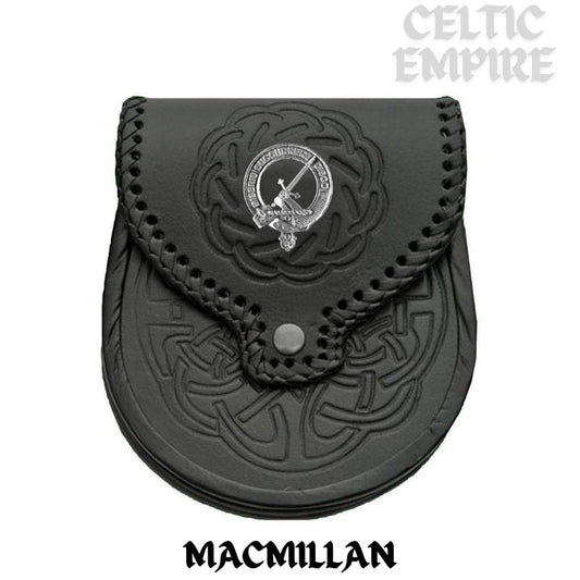 MacMillan Scottish Family Clan Badge Sporran, Leather