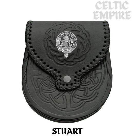 Stuart (Bute) Scottish Family Clan Badge Sporran, Leather
