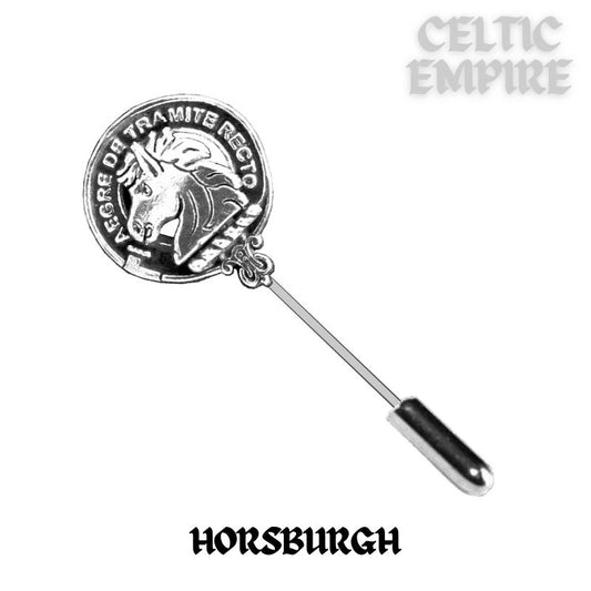 Horsburgh Family Clan Crest Stick or Cravat pin, Sterling Silver