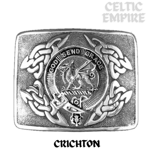 Crichton Family Clan Crest Interlace Kilt Belt Buckle