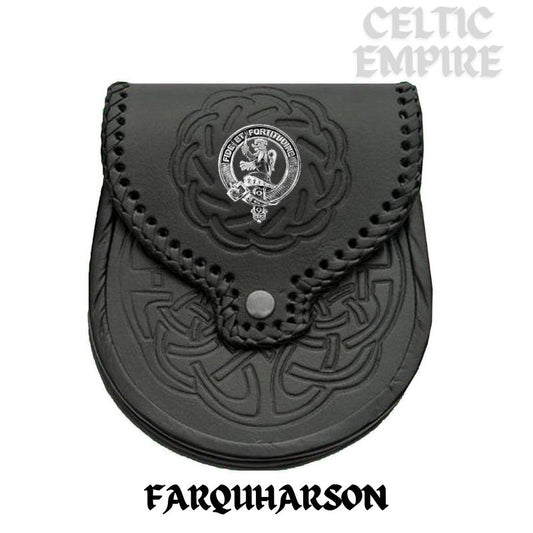 Farquharson Scottish Family Clan Badge Sporran, Leather