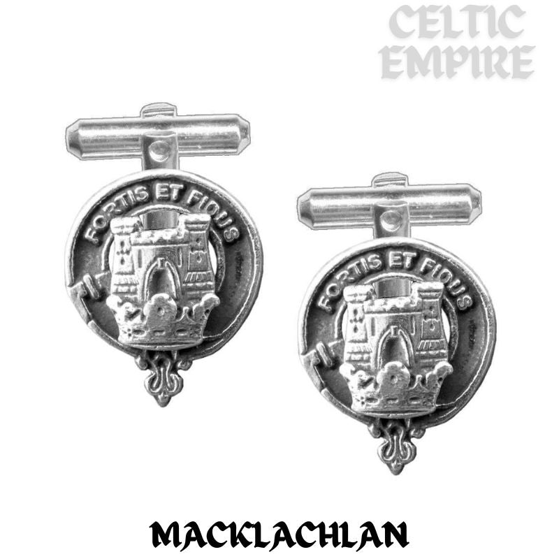 MacLachlan Family Clan Crest Scottish Cufflinks; Pewter, Sterling Silver and Karat Gold