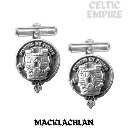 MacLachlan Family Clan Crest Scottish Cufflinks; Pewter, Sterling Silver and Karat Gold