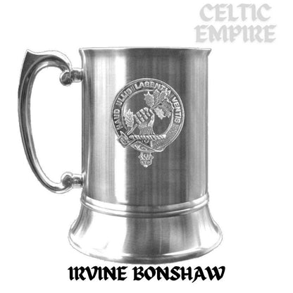 Irvine (Bonshaw) Scottish Family Clan Crest Badge Tankard