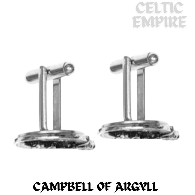 Campbell Argyll Family Clan Crest Scottish Cufflinks; Pewter, Sterling Silver and Karat Gold