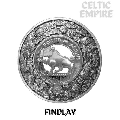 Findlay Family Clan Badge Scottish Plaid Brooch