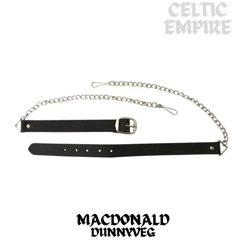 MacDonald (Dunnyveg) Scottish Family Clan Badge Sporran, Leather