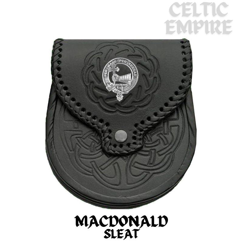MacDonald (Sleat) Scottish Family Clan Badge Sporran, Leather