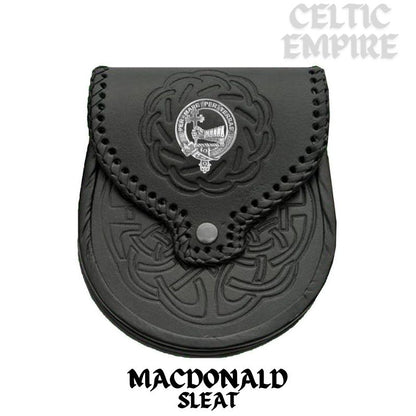 MacDonald (Sleat) Scottish Family Clan Badge Sporran, Leather
